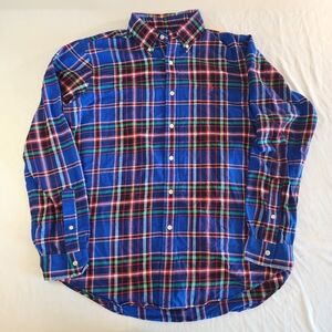 Ralph Lauren Blue and Red Plaid FLANNEL Men's Shirt